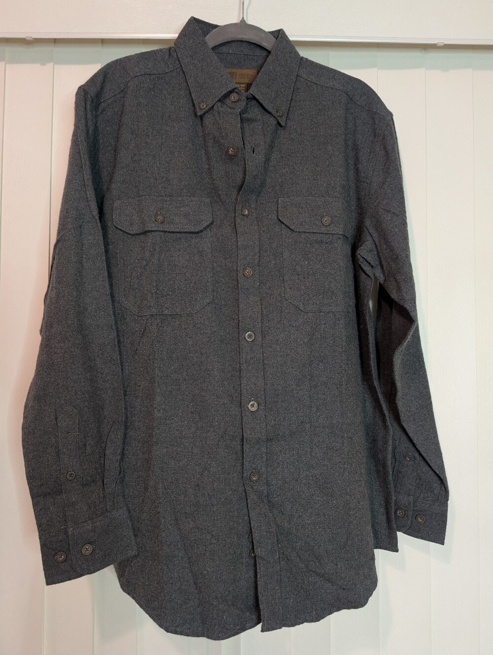 Faded Glory Grey Flannel Button Down Shirt